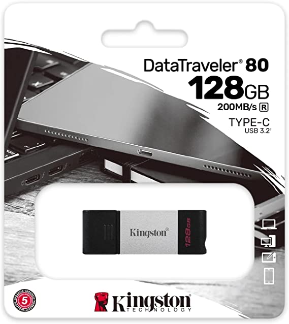 Kingston DataTraveler 80 - DT80/128 GB USB-C Flash Drive 3.2 Gen 1