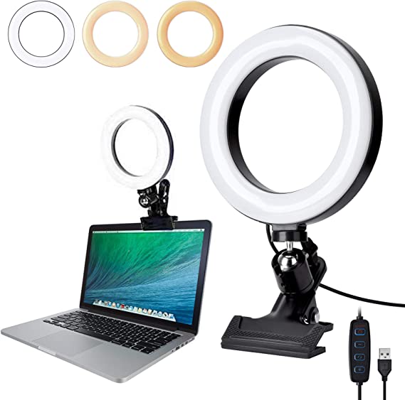 Queta Video Conference Lighting Kit Computer and Laptop Video Conferencing for Remote Work, Remote Lessons, Live Streaming (6 Inch)