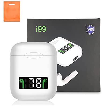 I99 Digital Wireless Bluetooth Earphones - White + small big store bag free