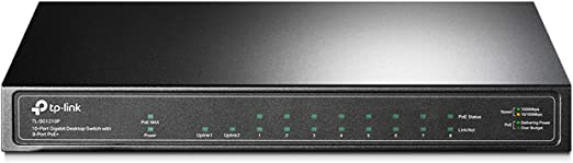 TP-Link 8 Port Gigabit PoE Switch | 8 PoE+ Ports @63W, w/ 1 Uplink Gigabit Port + 1 SFP slot | Desktop/Wall-Mount | Plug & Play | Limited Lifetime Protection | Traffic Optimization (TL-SG1210P)