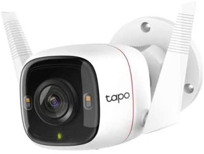 TP-Link Tapo Outdoor Security Camera/CCTV, Weatherproof, Colour Night Vision, No Hub Required, Works with Alexa & Google Home, 2K High Definition, Built-in Siren, 2-way Audio, SD Storage(Tapo C320WS)