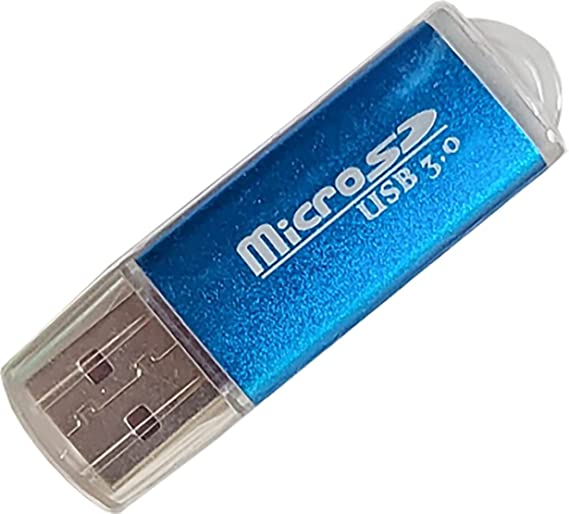 Mini USB 3.0 Card Reader for Micro SD Card TF card Adapter - Light Blue