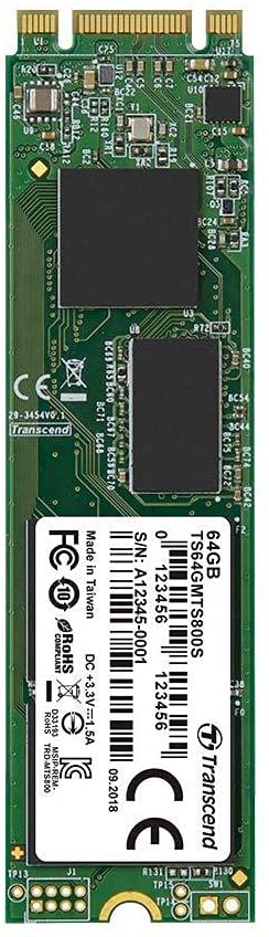 Transcend 64GB SATA III 6Gb/s MTS800S 80 mm M.2 SSD 800S Solid State Drive TS64GMTS800S