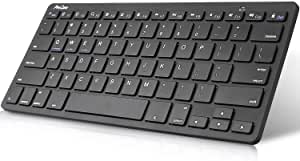 ProCase Wireless Keyboard for iPad Android Tablets Smartphone, Mini Small Slim Compact Portable Keyboard for iPhone iPad iMac Cellphone Surface Laptop Smart TV (Battery Operate)-Black