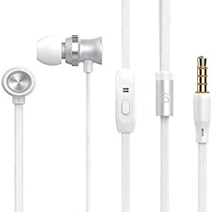 Set Of 2 Celebrat D7 Sport Metal Wired Earphone With Deep Bass Stereo Sound And Microphone - Silver