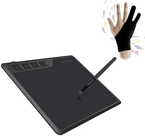 GAOMON S620 Pen Tablet & 2-Finger Gloves- Graphics Drawing Tablet for Digital Drawing/ 2D 3D Animation/Annotating Signing/Online Tutoring