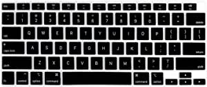 HRH Ultra Thin Silicone Keyboard Cover Skin for MacBook Air 13 Inch 2020 with Touch ID (MODLE A2179 and A2337 M1 Chip, US Layout) Keyboard Accessories Protector-Black