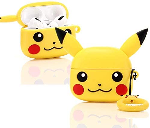 Airpods Pro Silicone Case Funny Cover Compatible for Apple Airpods Pro[3D Cartoon Pattern][Designed for Kids Girl and Boys] (Cute Pikachu)