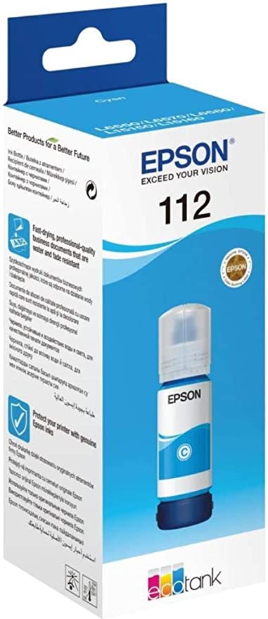 Epson 112 EcoTank Pigment Cyan ink bottle