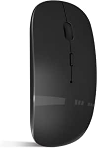 Bluetooth Mouse, Rechargeable Wireless Mouse for MacBook Pro/Air/iPad/Laptop/PC/Mac/Computer, Black