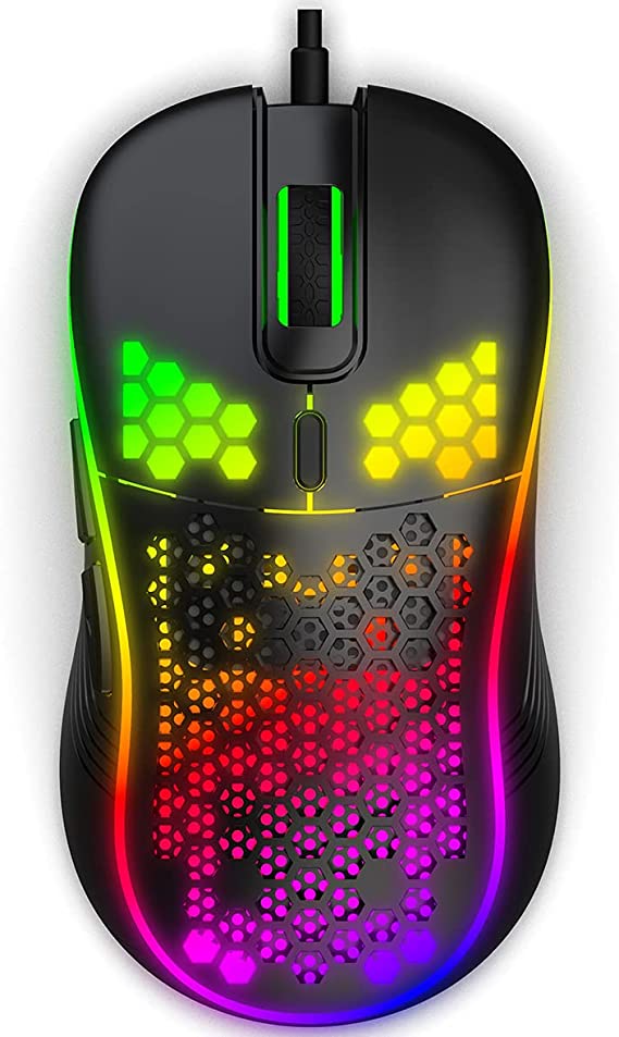 R8-1619A, Braided, Wired, 6 Button RGB HighEnd Gaming Mouse - 8000 DPI - Hony Comb