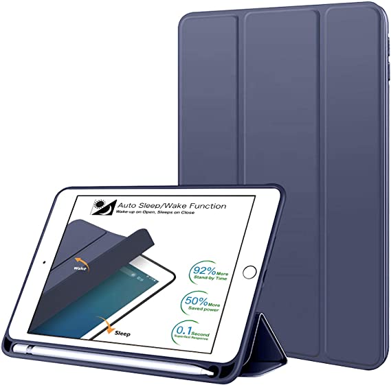 DuraSafe Cases for iPad Air 4th Gen 10.9" 2020 [ A2316 A2324 A2325 A2072 ] Soft Back Pencil Holder-Navy Blue