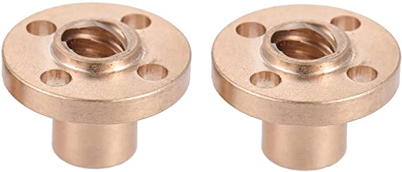 Fadawe T Screw Nut,20Pcs 8Mm Brass Flange Trapezoidal T Screw Nut For Reprap I3 3D Printer Z Axis