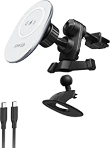 Anker Car Mount Charger, PowerWave Magnetic Car Charging Mount with 4 ft USB-C Cable, 7.5W for iPhone 12 / iPhone 12 Pro/iPhone 12 Pro Max/iPhone 12 Mini (USB-C Car Charger Not Included)