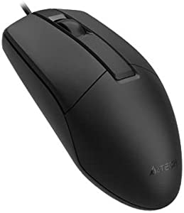 A4Tech OP-330 USB Optical Office Mouse - 4 Way Wheel Smart Scrolling - 8 Selectable hotkey - 1200DPI - Durable 3 Button Life (5M Click) For PC / MAC | Black