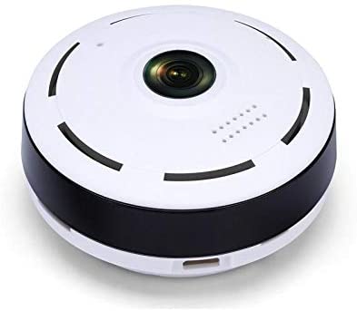 Wifi Digital Video Camera 360 Degree CCTV with Mic Speaker and Night Vision - White