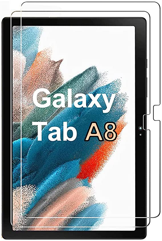 VIESUP Screen Protector for Samsung Galaxy Tab A8 10.5-INCH (2021) -X200 -X205 -X207, [2PACK] 9H Hardness Ultra Clear Anti Scratch Tablet Screen Tempered Glass for Galaxy Tab A8 10.5" (2021)
