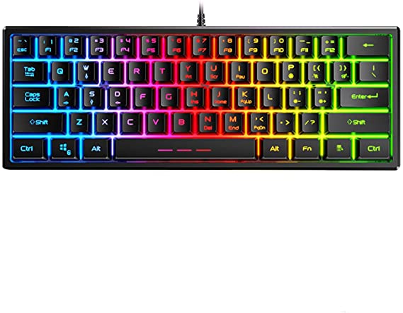 60% Mini HighEnd Gaming Keyboard | Membrane | RGB Backlit | English Layout | for PC