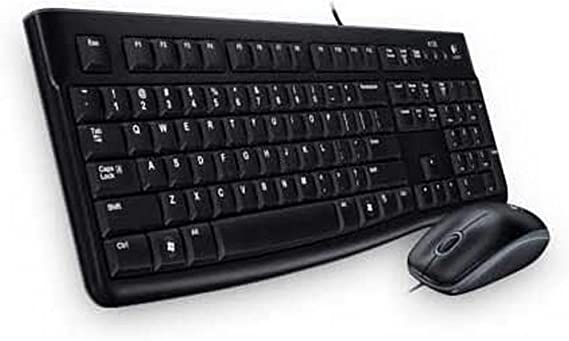 Logitech MK120 Wired Keyboard and Mouse for Windows, QWERTY Russian Layout - Black