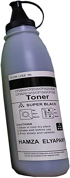 Color Toner Powder for All HP Color Printers, like CP2600, CP2025, CP3520, CP3530, CP3525, CP1415, CP1525, CP1025 4 COLORS K,C,M,Y (black)