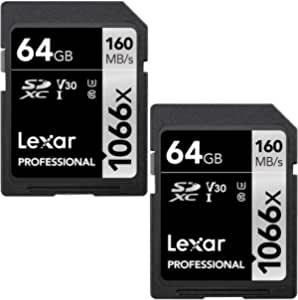 Lexar LSD1066064G 64GB SDXC 1066X Memory Card - (2-Pack)