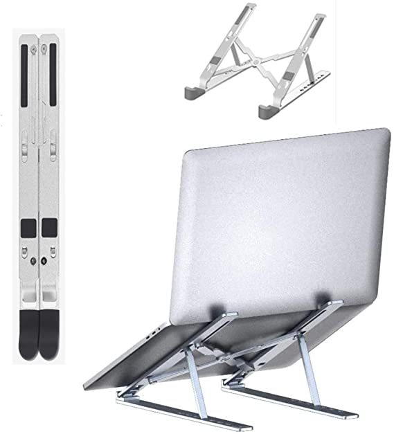 Laptop Stand, Laptop Holder Riser Computer Stand, Aluminum 7-Angles Adjustable Ventilated Cooling Notebook Stand Mount Compatible with MacBook Air Pro, Lenovo, Dell, More 10-15.6” Laptops