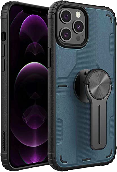 Nillkin Designed for iPhone 12 Pro Max Case,Heavy-Duty Tough Rugged Lightweight Slim Shockproof Kickstand Protective Case for iPhone 12 Pro Max 6.7 Inch, Blue