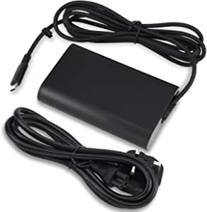HUSAN 65W USB-C Adapter Charger Replacement, Type C AC Power Supply for Dell Latitude 7380 7390 7480 7490 5480 5490 E5270 E5450 E5470 450-ABFO JNKWD FPC2Y HA65NM130 LA65NM130 UK Laptop Adapter Cord