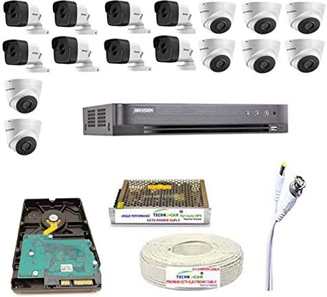 HIKVISION Full HD 5MP Cameras Combo KIT 16CH HD DVR+ 8 Bullet Cameras + 8 Dome Cameras+2TB Hard DISC+ Wire ROLL +Supply & All Required CONNECTORS