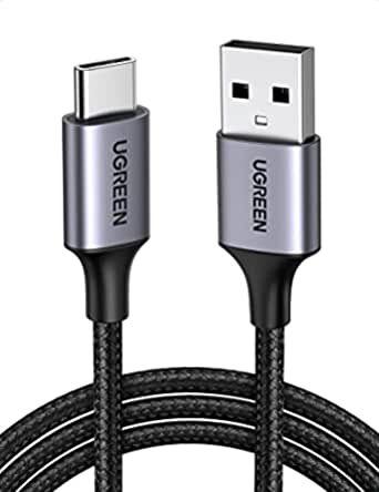UGREEN USB C Cable 3A USB A to C Quick Charge Lead 56KΩ QC 3.0 Fast Charging Cord Compatible with Samsung Galaxy S21 S20 Note10 Note 20 A51 Nokia 7.1 iPad Pro 2020 Redmi Note 8 (2m, Gray)