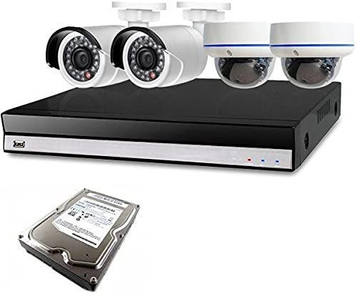 4 external HD network security cameras with a 1000 GB storage capacity of NVR POE , 2724305753598