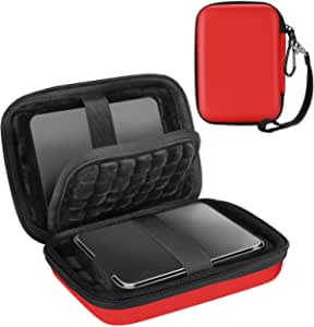 【 Holds 2 Piece】ProCase External Hard Drive Case 2.5 Inch，Compatible for Seagate Expansion, Seagate Backup Plus, Canvio Basics Portable Hard Drive, WD Elements -Red
