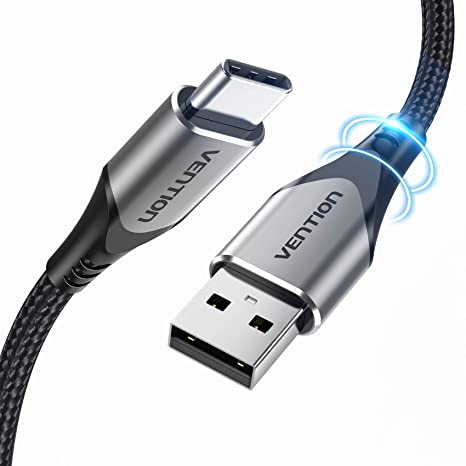 Type C Charger, VENTION USB A to USB Type C Cable, USB C Charging Cable 3A Fast Charging with Nylon Braided for Note10/S20/S10/A80,Huawei P40/P30/P20,Xiaomi, Honor, Sony, LG etc