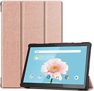 Protective Tablet PC Case Cover For Lenovo Tab M10 TB-X605F TB-X505F Case 10.1 Tablet Case Lightweight Trifold Stand PC Hard Back Cover Protector Full-Body Rugged Shockproof Case ( Color : Rose Gold )
