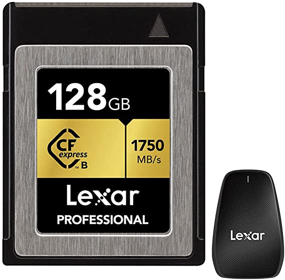 Lexar LCFX10-128CRBNA 128GB Professional CFexpress (CFX) Type B Memory Card Bundle with Lexar Professional CFexpress Type B USB 3.2 Gen 2x2 Reader