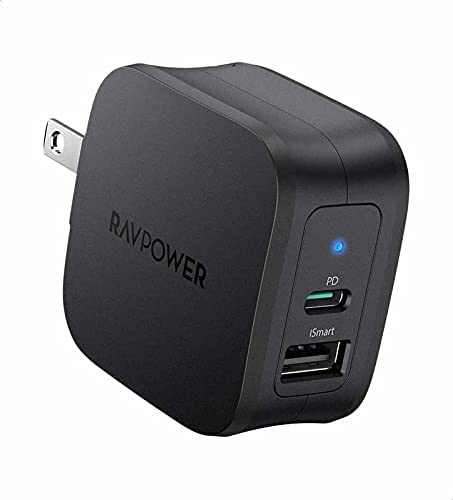 RAVPower RP-PC132 2-Port Wall Fast Charger, 30 Watt - Black