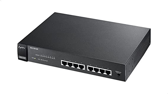 Zyxel 8-Port Fast Ethernet Unmanaged Power over Ethernet Switch [4-Ports with PoE] [ES1100-8P]