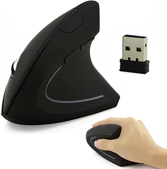 Bluetooth+2.4G Wireless Mouse Ergonomic, Rechargeable Wireless Vertical Mice with USB Receiver for Computer/Laptop/PC