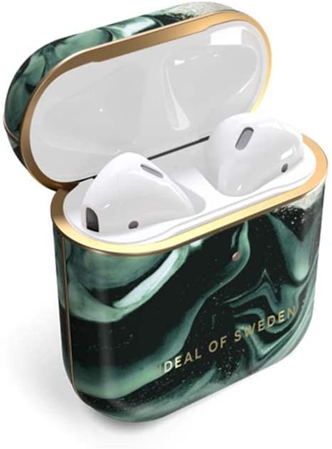 Fashion AirPods Case Golden Olive Marble