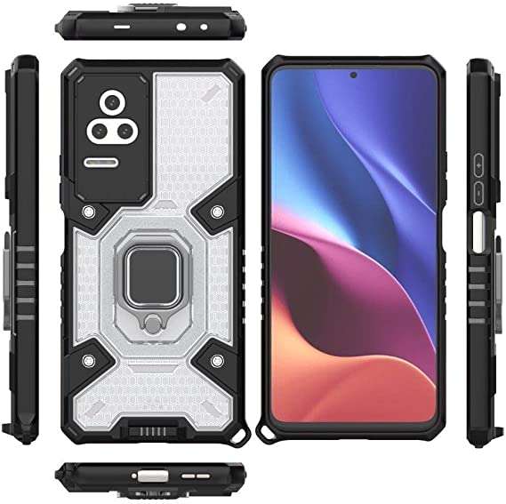 Compatible Case for Xiaomi Redmi K50, Space Capsule Pattern Anti-Slip Protective, Ultra Shock Absorption, Kickstand Ring, with Lanyard. Cover for Xiaomi Redmi K50 - Translucent