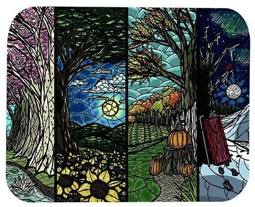 Trees Print 22 X 18 Cm Mouse Pad For Pc & Laptop, Multi Color