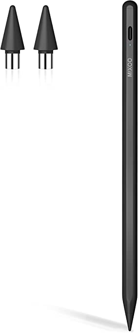 Mixoo Stylus Pen for iPad Pencil, Uniersal Active iPad Stylus Digital Pen, Magnetic Attach, Compatible with All iPad Air/Pro/Mini iPhones/Samsung/Huawei/Google/HTC Android Tablets, Black