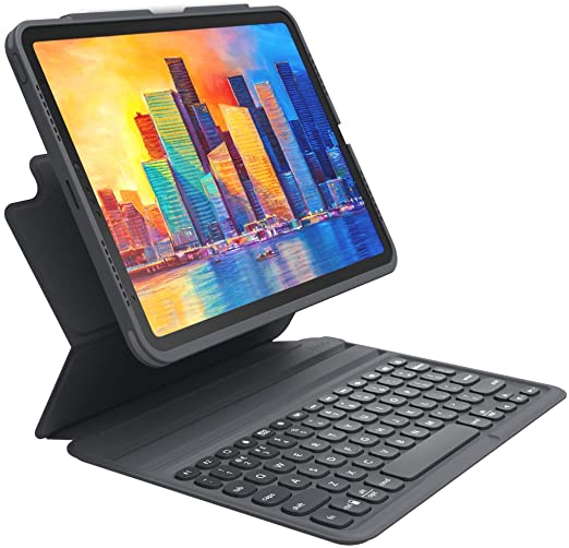 ZAGG - Pro Keys Wireless Keyboard and Detachable Case - Compatible with The Apple iPad 11" - Black/Gray