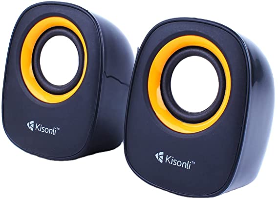 KISONLI V360 2.0 USB Speaker (Yellow-Black)