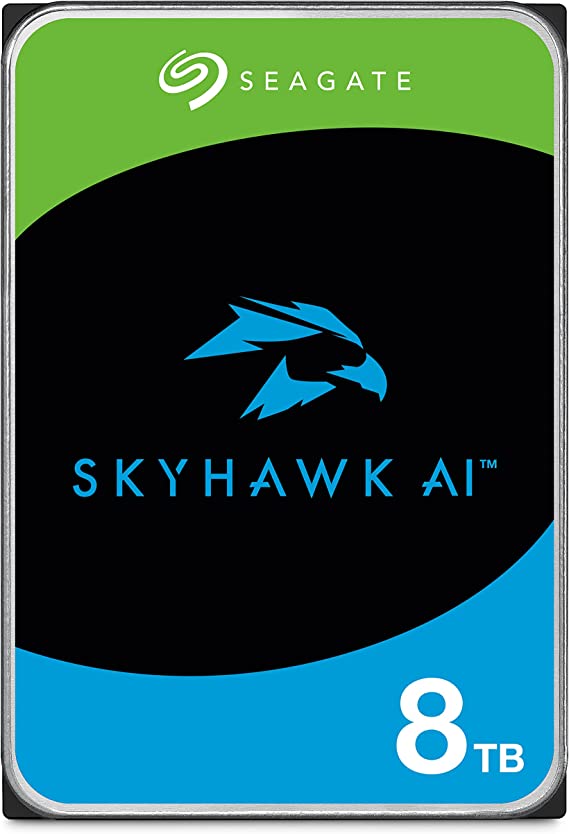 Seagate Skyhawk AI 8TB Video Internal Hard Drive HDD – 3.5 Inch SATA 6Gb/s 256MB Cache for DVR NVR Security Camera System with in-House Rescue Services (ST8000VE001)