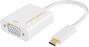USB C to VGA Adapter, CableCreation USB Type C to VGA Adapter, Compatible with MacBook Pro 2016/2017/2018, MacBook Air, iPad Pro 2018, Surface Book 2, XPS 13, Yoga 910, S8+, S9, White