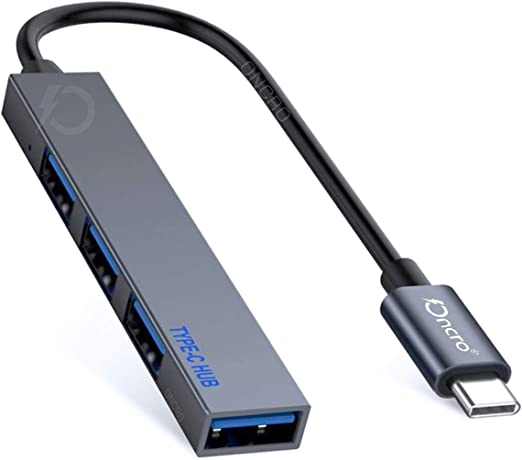 ONCRO® USB C Hub Type C to 4 Port USB Type C 3.0 to USB 2.0 Hub OTG Adapter 4 in 1 USB Extender, 4 Port Expander for Phone Laptop, PC, Chrome-Book/Mac-Book/Pixel for Data Transfer.