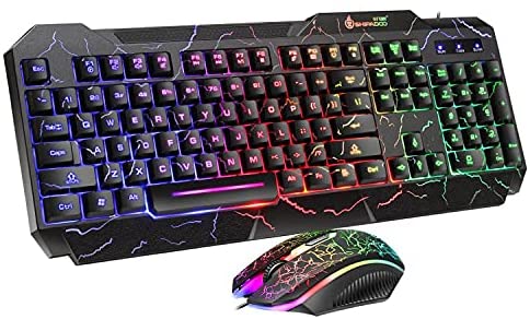 Mechanical Feel Keyboard And Optical Gaming Mouse Set Multicolour