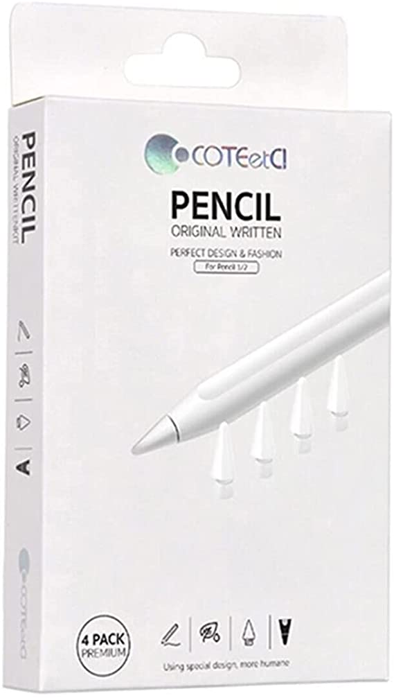 Coteetci Pencil Written Replacement Tib Nib Set for Apple Pencil 1 & 2 (4pcs)