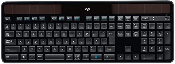 Logitech K750 Wireless Solar Keyboard for Windows, 2.4GHz Wireless with USB Unifying Mini-Receiver, Laser-Etched Backlit Keys, Ultra-Thin, Ecologically Made, PC/Laptop QWERTY Spanish Layout - Black